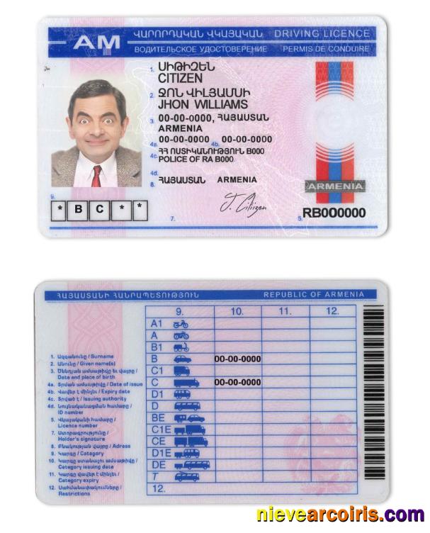 Armenia driving license